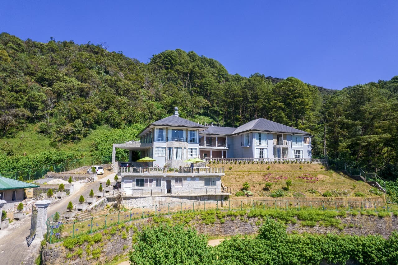 Sunset over the highland mountains